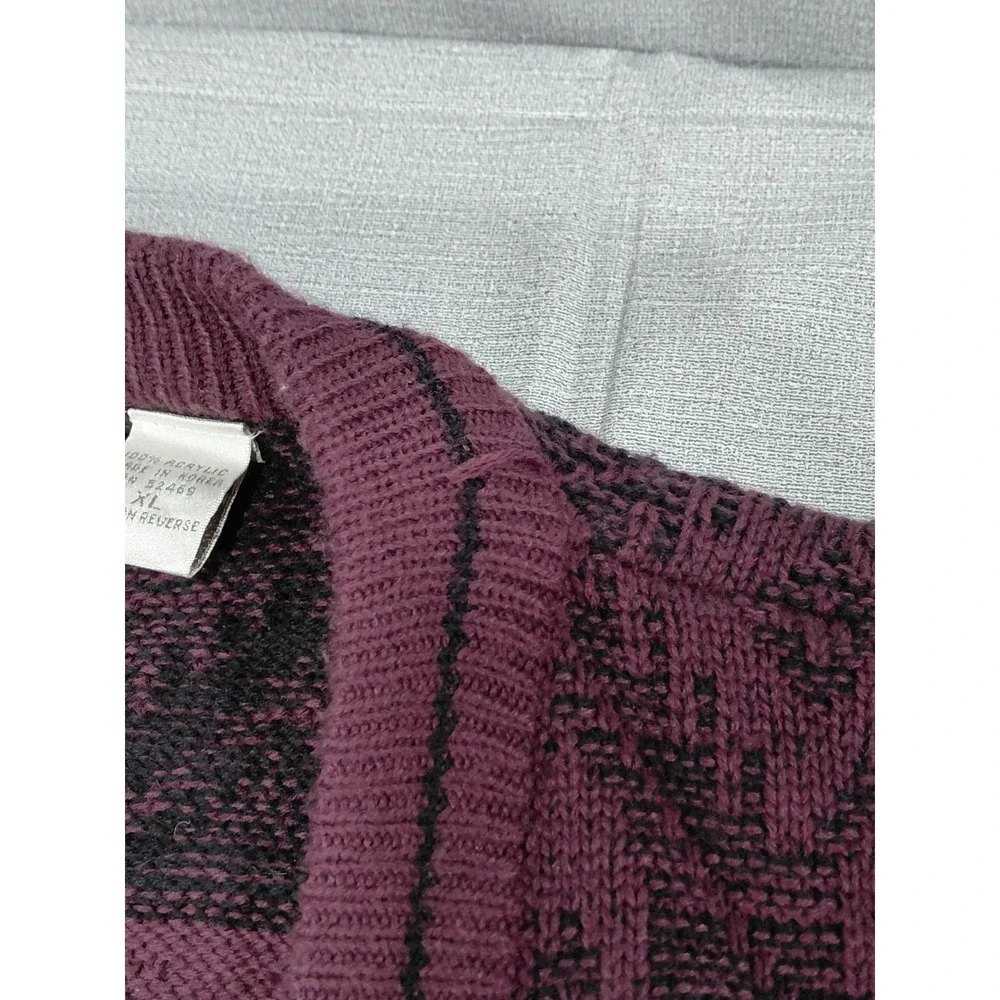 Ash Creek Trading Cable Knit Cardigan XL‎ Deep Purple Dark Academia Preppy